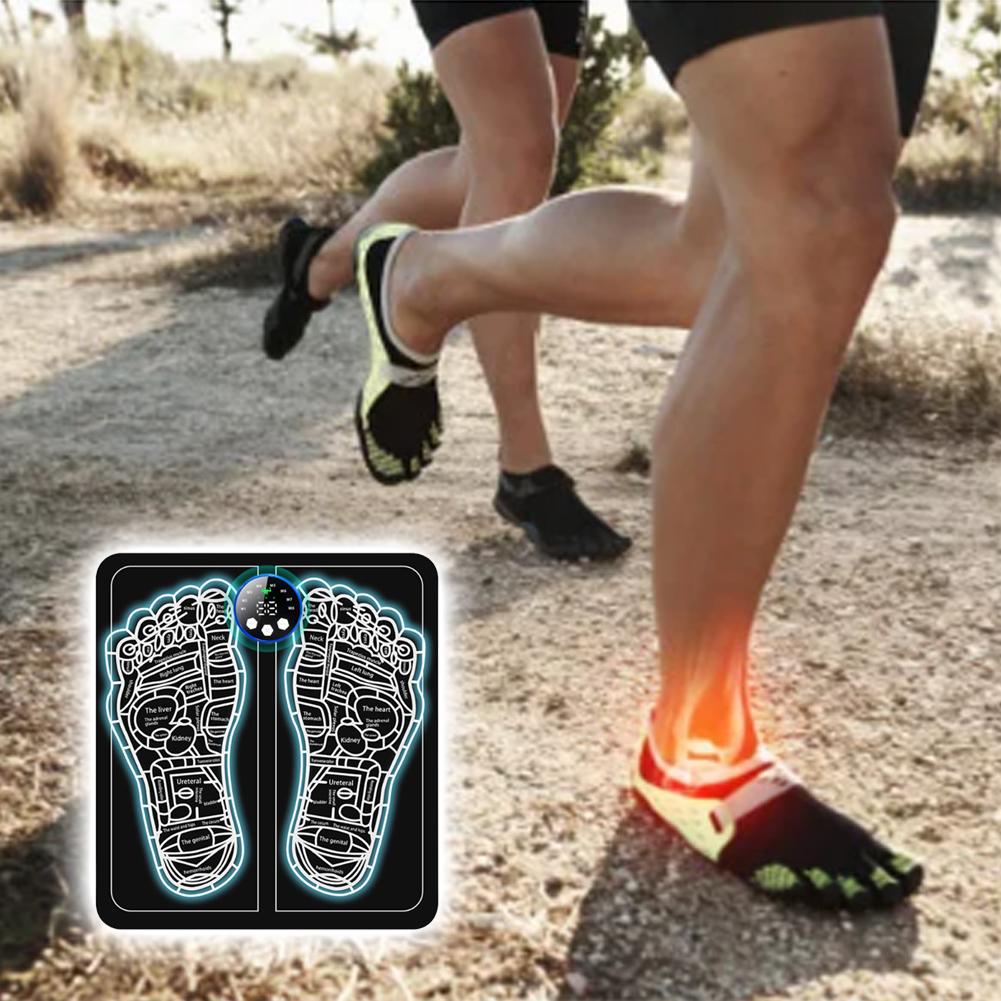 EMS Foot Massager Pulse Acupuncture Cushion Portable Muscle Stimulator Pad Multi Modes for Improving Blood Circulation