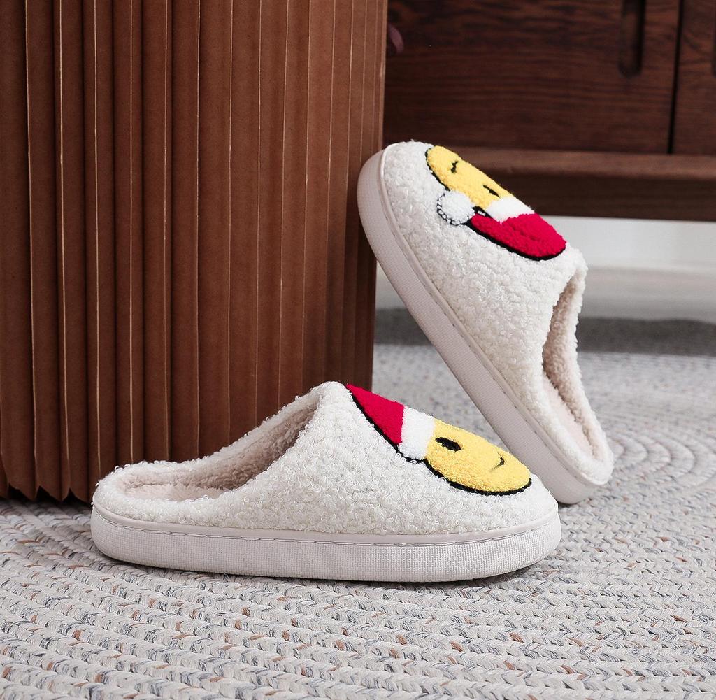 Christmas Grinch Cotton Slippers for Men & Women - Cozy Winter Furry Footwear