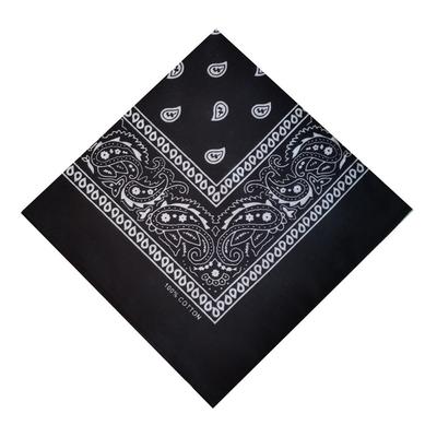 Kakatrend Bandana Black Paisley 100% Cotton Bandana Adult Stylish Handkerchief Cotton Bandana Unisex Do-rag Large Size Men's Black 55cm X 55cm