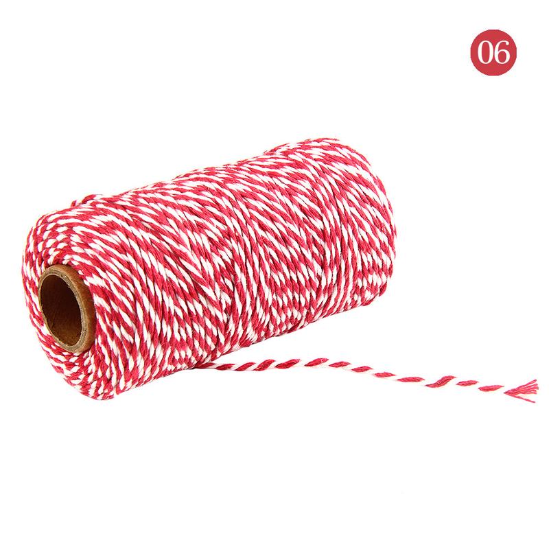 2mm 100 Meters/roll Double Color Cotton Bakers Twine String Cord Cotton Line for Gift Packing Craft
