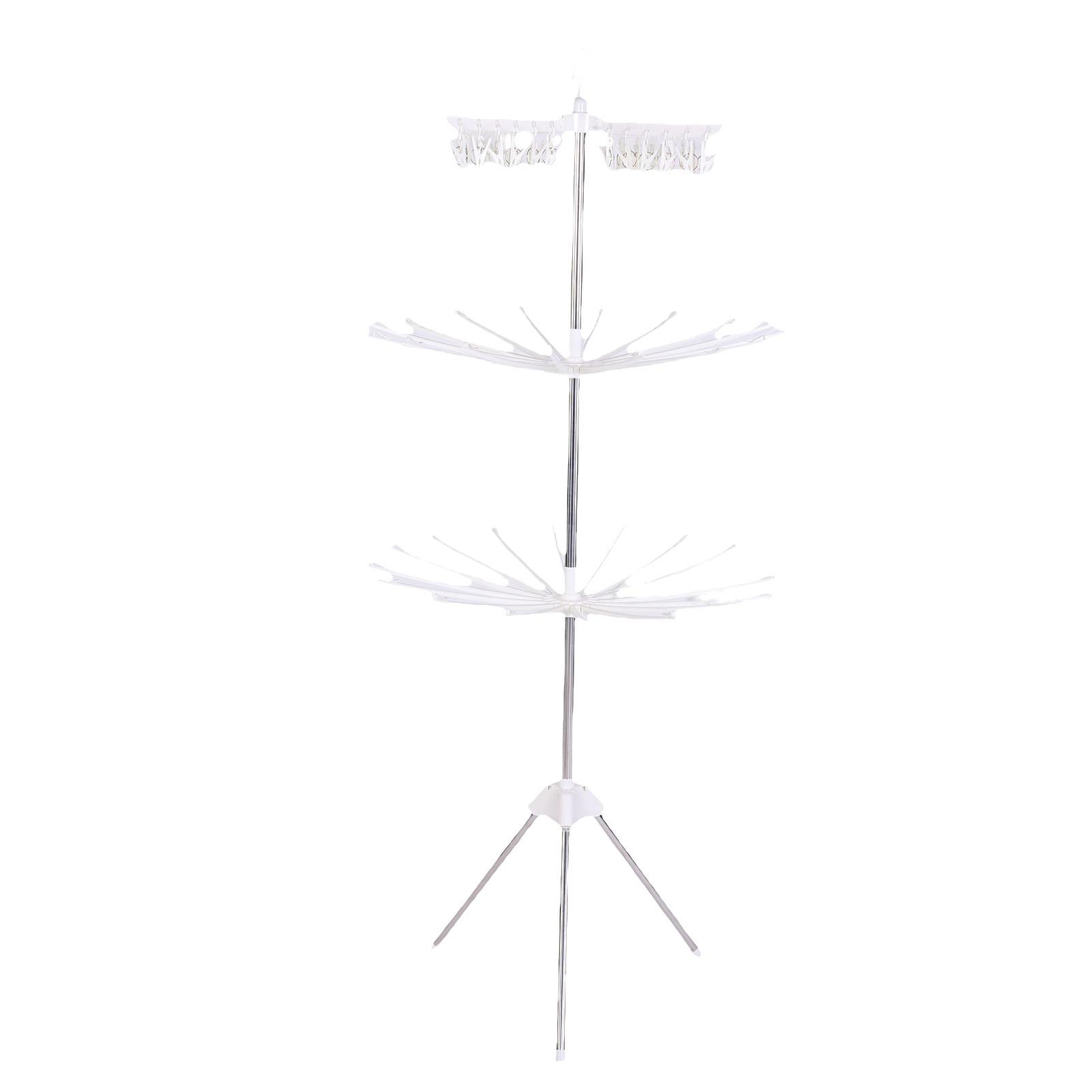 

Сушарка для одягу 360 градусів обертання Складаний дизайн Надійне навантаження Нержавіюча сталь Аксесуари для прання 3 Layer White 27x27x45.5cm