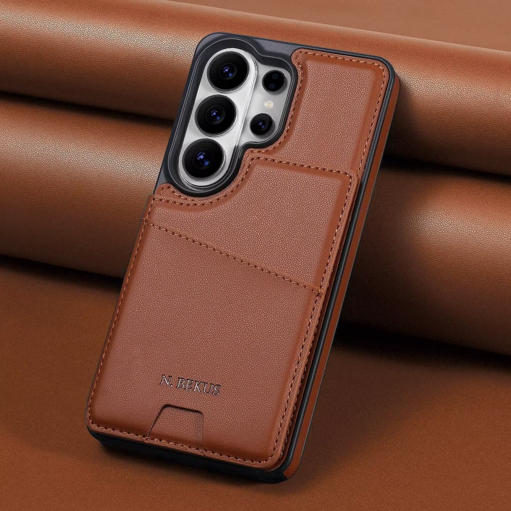 Business Cards Solt Wallet Leather Case for Samsung GAlaxy S26 S25 Ultra S24 S23 S22 Plus S21 FE A17 A37 A16 A36 A56 Flip Cover