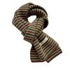New Striped Knitted Scarf for Women in Winter High End Versatile and Cute Woolen Small Scarf Men's Neck Protector Warm Korean Version