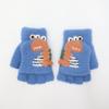 Winter Kids' Dinosaur Half-Finger Warm Gloves - Thick, Anti-Pilling, Cold Protection
