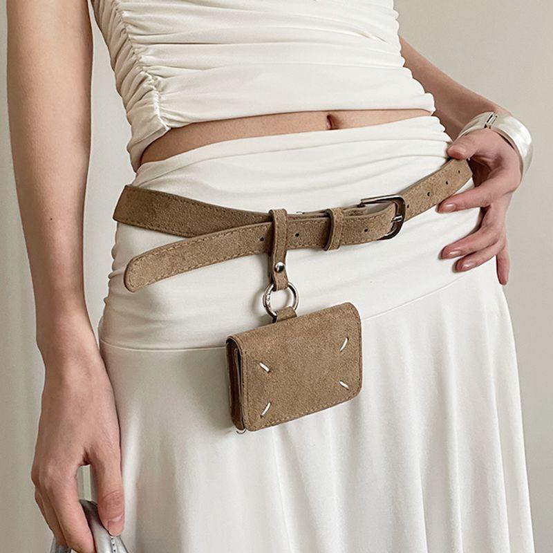 Pu Leather Womens Fashion Belt With Gold Pin Buckle For Dress And Casual Wear