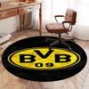 Borussia Dortmund Tištěný Kulatý Koberec Kobereček na Židli Plošný Koberec Rohožky do Vstupní Haly, pro Kancelářskou Židli Obývací Pokoj Ložnici Kuchyň.