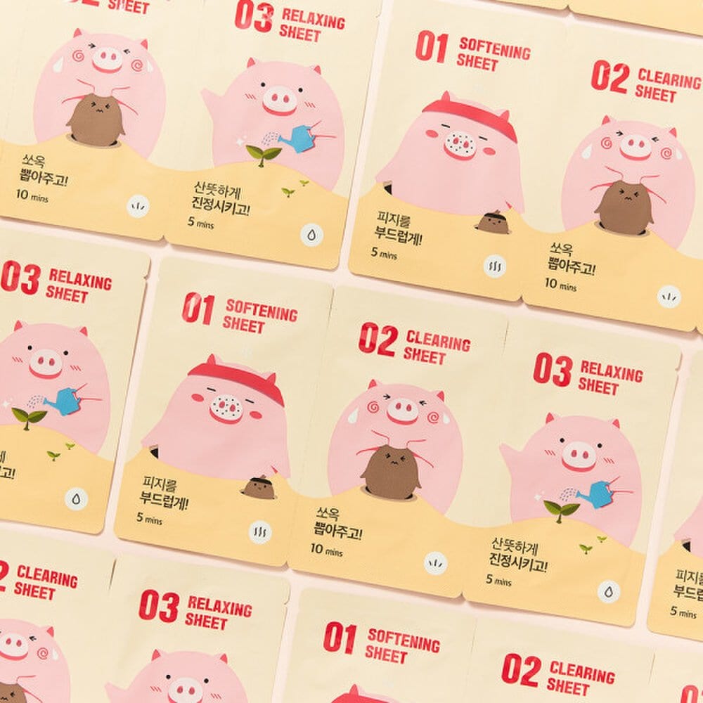 Total de 6 feuilles de paquet de nez de cochon à 3 niveaux (3 paquets de 3 paquets x 2 boîtes) / Pack nasal à vie soin systématique du sébum