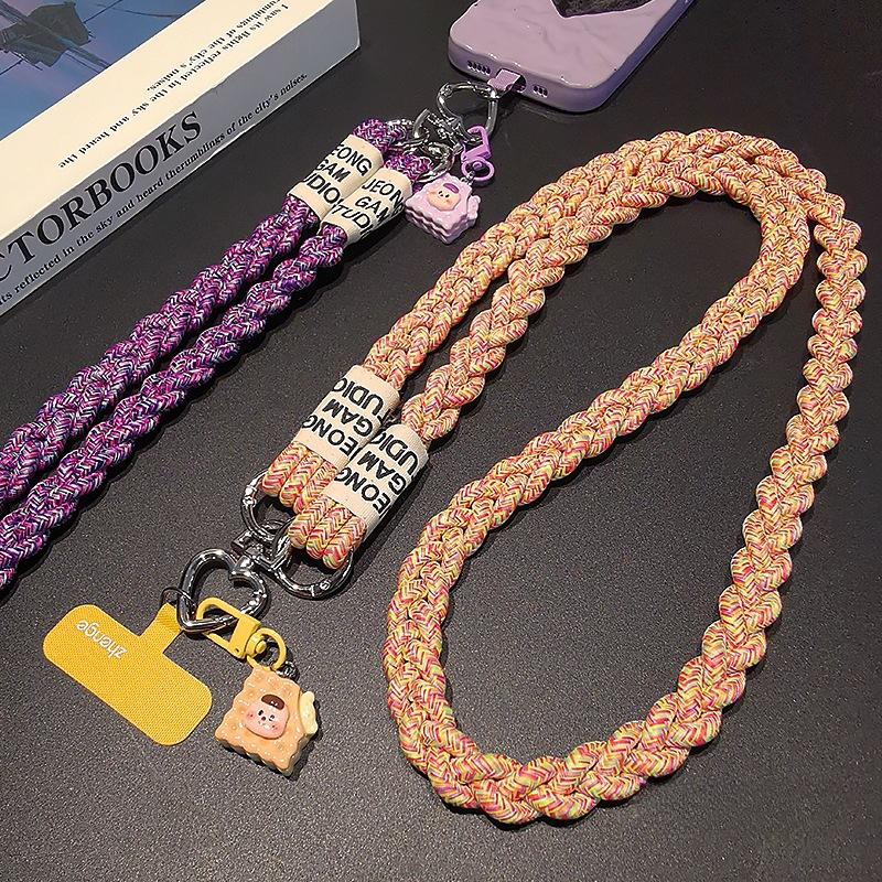 Mobile Phone Lanyard, Crossbody, Woven Rope, Ins, Outdoor Mobile Phone Strap, Ladies, Long, for Travel, Shopping