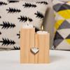 Tealight Candle Holder, Wood Candle Holders for Table, Set of 2 Combined Heart Candle Stands for Home Decor Romantic Decoration