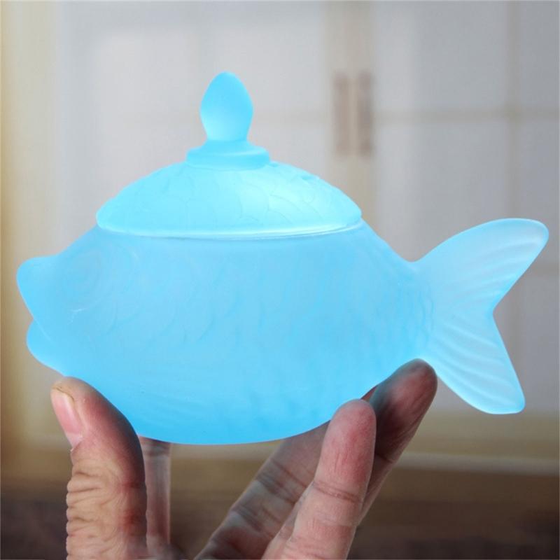 Delicate Fish Themed Glass Jar With Tight Seal Suitable For Storing Sweets Spices Or Office Supplies 16cm Size