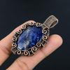 Sodalite Pendant, Handmade Gemstone Pendant, 999 Copper Wire Wrapped Pendant Antique Jewelry, For Engagement Gift