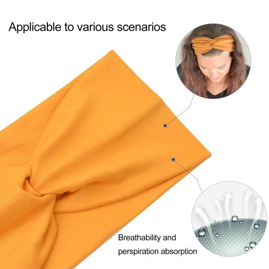 4 bucăți bentită elastică moale, cu design bun cu nod elastic, bandă de păr, culoare solidă, elastică, lavabilă, accesoriu de păr