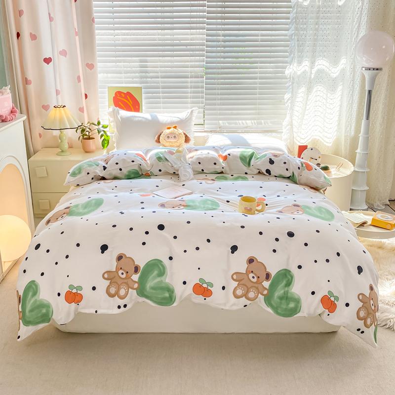 

Botanical Green Leaves Pink Floral Duvet Cover Chic Garden Flowers Bedding Set 100% Cotton Farmhouse Quilt Cover (No Pillowcase) EU Single(135*200cm)3pcs