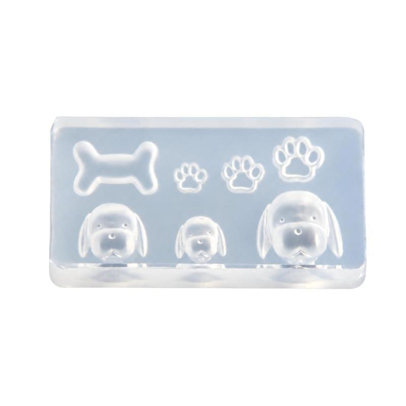 Assorted-Cavity Dog Casting Mould with Pet-Themed Motifs and Flexible Construction for Candle and Resin Craft Projects