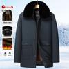 Men's Mid-Length Winter Coat: Warm, Casual Cotton Jacket for Middle-Aged and Elderly Men