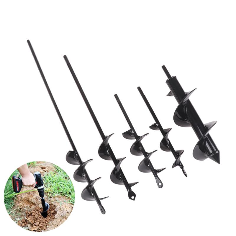 Garden Planting Flowers And Plants Digging Hole Drill Bit Spiral Rod Loose Soil Alloy Ground Ddrill Bit Short Rod