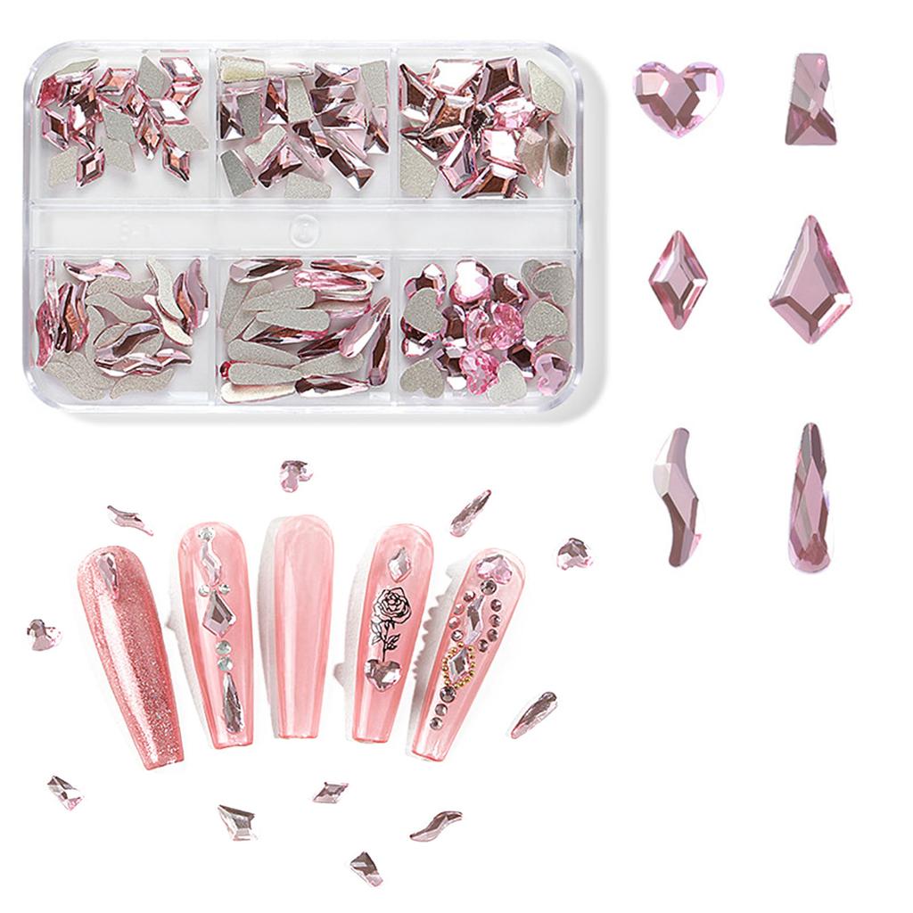 Clear Nail Rhinestones Crystal Nails Gems Stones Mixed Flat Back Rhinestones Diamonds Gems for DIY Nail Art Supplies
