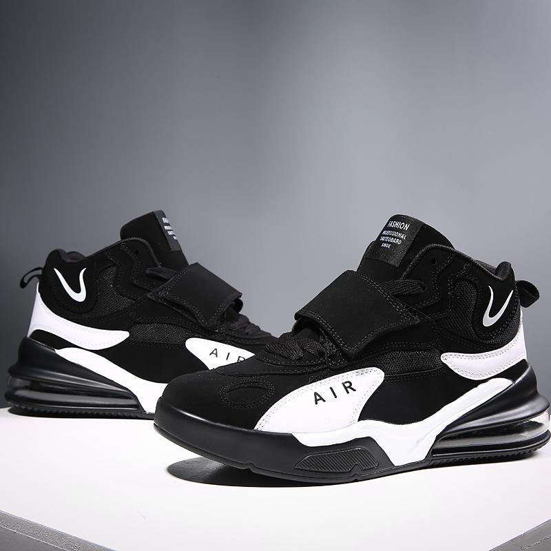 Spring and autumn high-top basketball shoes, air cushion shoes, men's shoes, sports running shoes, casual, breathable and comfortable