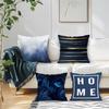 Blue Series Cushions Pillowcase Printed Polyester 45X45Cm Throw Pillow Cover Decorative Sofa Bed Cushions Pillowslip Home Decor