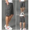 Men'S Plus Size Casual Shorts Summer Pure Cotton Cargo Shorts Multi-Pocket Loose Breathable Knee-Length Beach Shorts