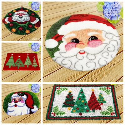 DIY Kerstman Kerst Borduur Tapijt Kits Knoopkussen Kits Foamiran voor Handwerk Kussen Mat Tapijt Borduren