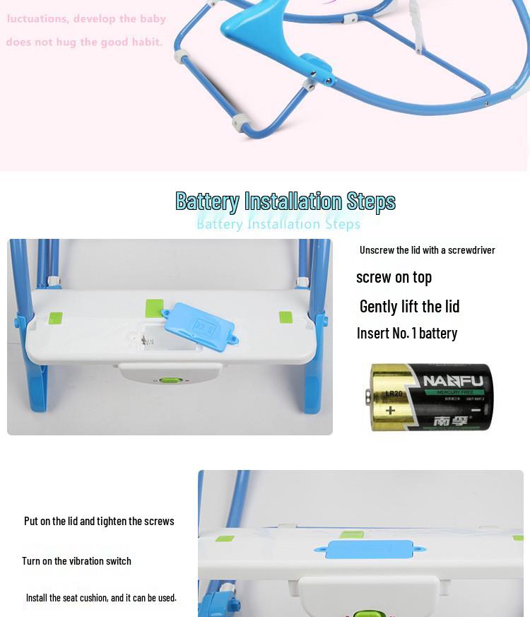 Multifunctional Baby Rocking Chair with Music and Vibration Soothing Cradle Bed