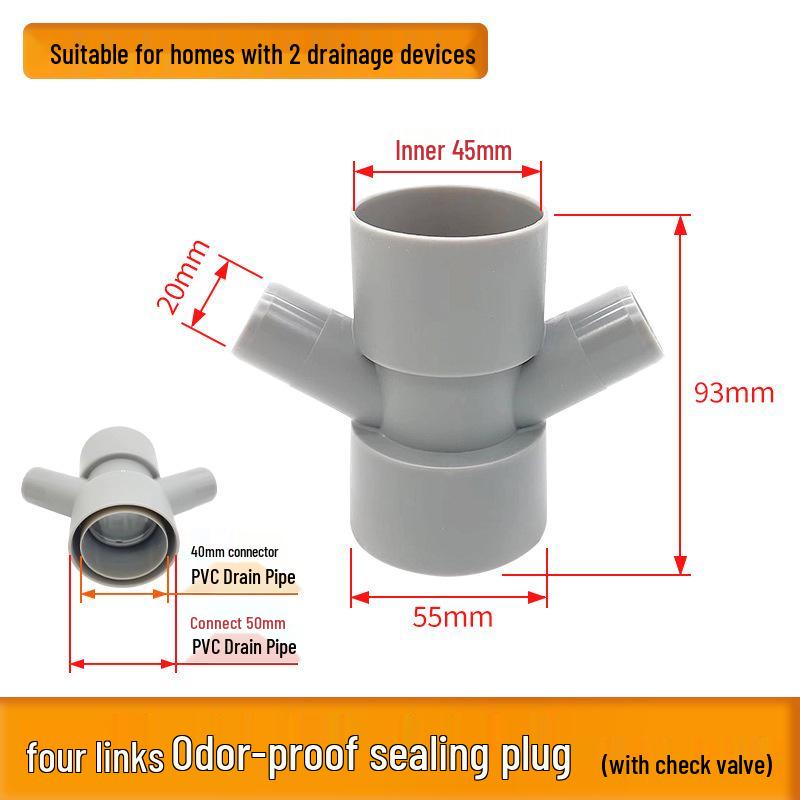 Universeller Küchen- & Badezimmer-Ablaufkorb-Filter - Geruchshemmendes T-Stück-Ablaufzubehör
