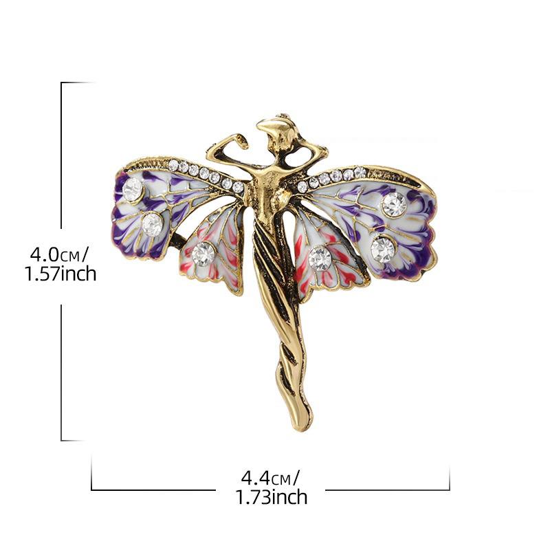Exquisite Angel Brooches For Women Girls  Butterfly Wings Girl Pins Versatile Shiny Corsage Clothing Accessories Gifts