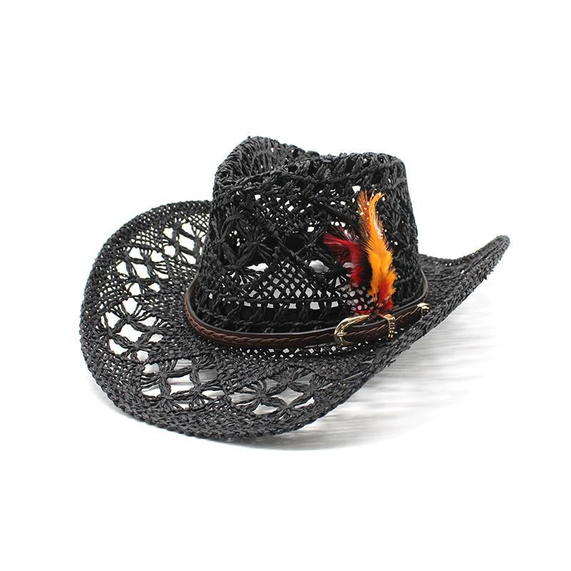 Cowboy Hat Woman, Hollow Ethnic Style Papyrus Western Cowboy Hat, Straw Hat