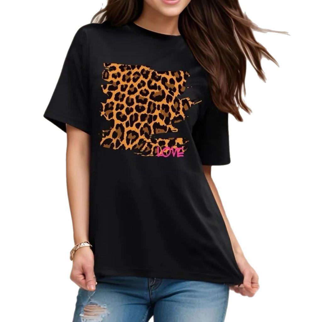 New Arrival Women's Retro Leopard Print Cotton T-shirt: Stylish & Comfortable