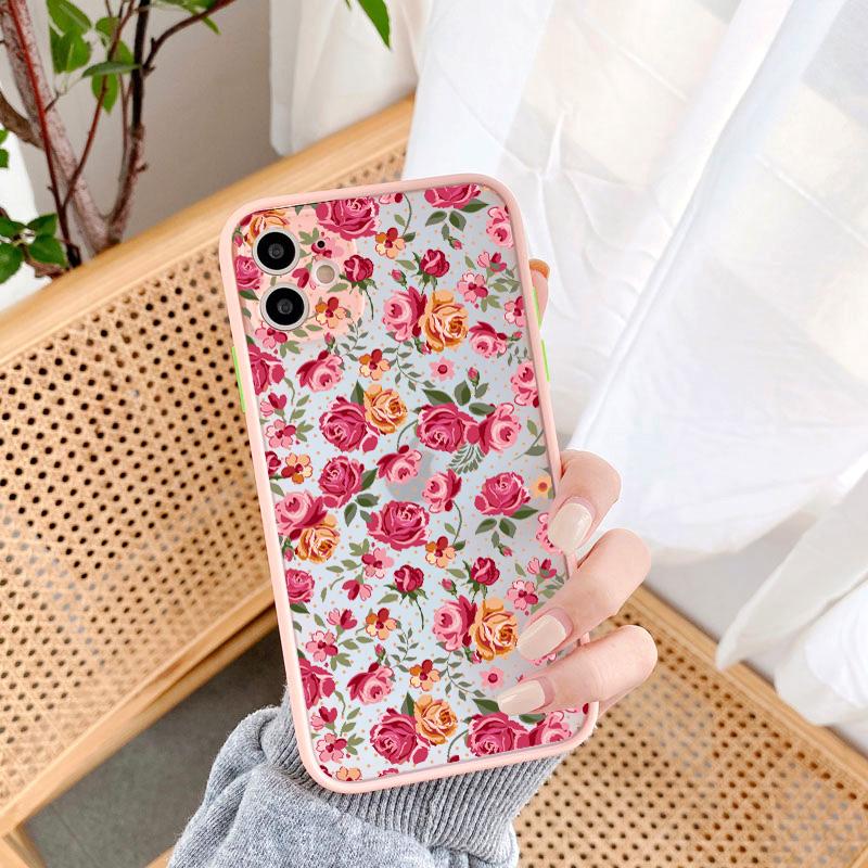 Retro Spring Bloom Flowers Phone Case For iPhone 15 14 7 8 Plus SE2 15 14 12 11 13 Pro Max X XR XS Hard Shockproof Back Cover