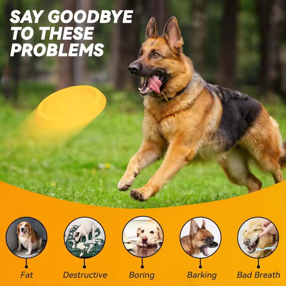 Durable EVA Dog Flying Disc Indestructible Chew Toy For Large Dogs Floatable Dog Frisbee For Pet Outdoor Play Training Chewing