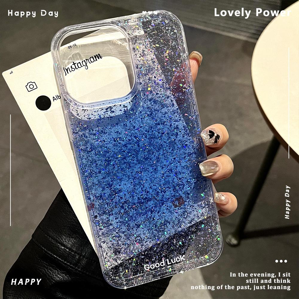 Gradient Dyeing Powder Suitable for Apple 16 Mobile Phone Case IPhone 15 Protective Case 14 Large Hole 13 Promax Soft Border