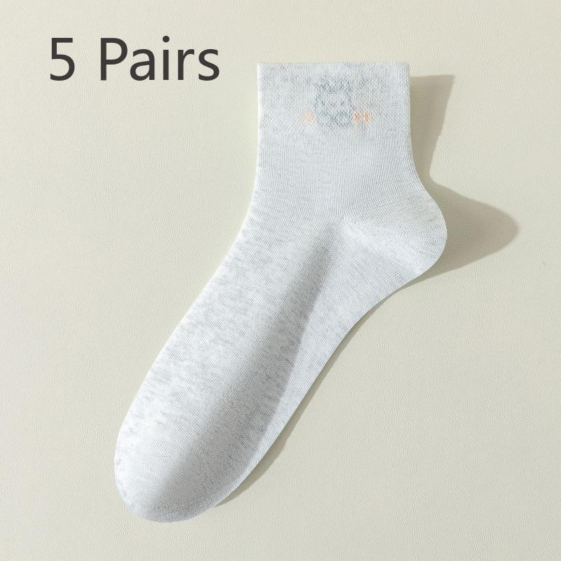 5 Paar Dünne Atmungsaktive Schweißabsorbierende 7A Antibakterielle Geruchshemmende Reine Baumwolle Röhrensocken für Damen, Frühling und Sommer