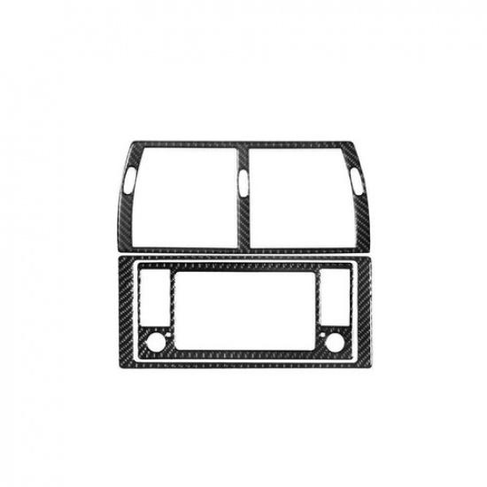 3Pcs For BMW X5 2000-06 Carbon Fiber Console Air Vent Outlet Panel Frame Cover