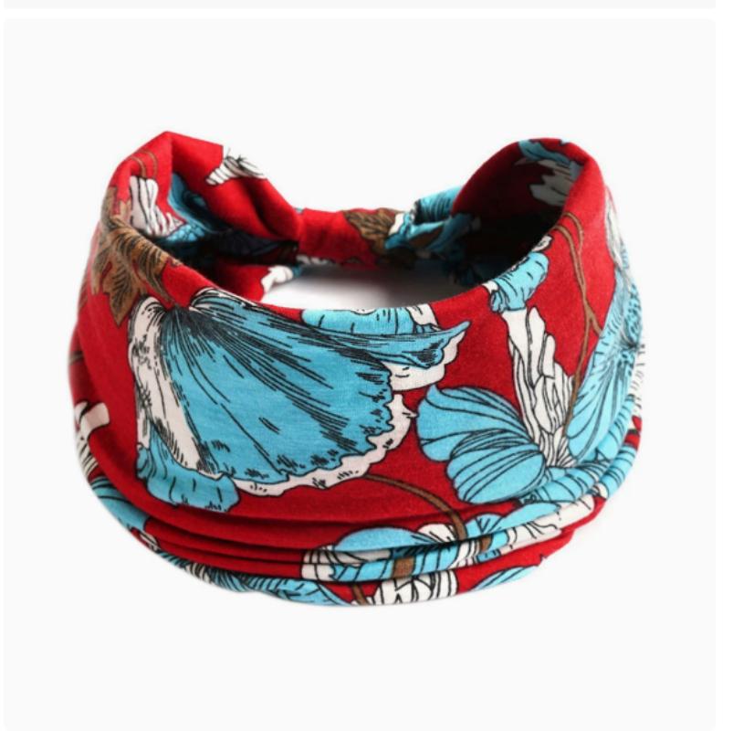 Women's  Boho Cotton Printed Headband Sports Band Striped Headband A Wide Edge Yoga Headband Soft Hair Band Headdress Bundle Women Girls Hair Band