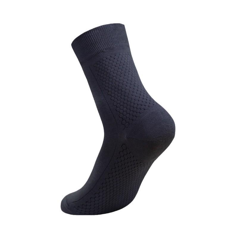 Fifth Generation Graphene-Infused Odor-Resistant Men's Autumn/Winter Antibacterial Cotton Business Socks