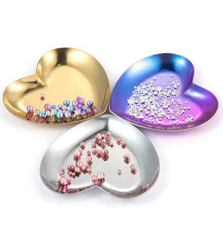 Nerezový kosmetický úložný podnos Nail Art Manikúrní talíř Pinzety Kleštičky Nádoba na pera Miska na umělé nehty Nástroje Kov