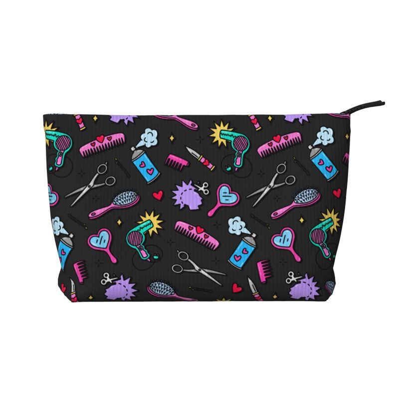 Salon Hair Dressing Tool Pattern Cosmetic Bag Women Large Capacity Makeup Organizer Cosmetic Case Portable Storage Toiletry Bags