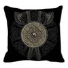 Viking Runes Compass Cushion Cover Peach Skin Norse Mythology Throw Pillowcase Black Celtic Knot Sofa Living Room Home Decor