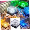 1-8PCS Solar Ice Cube Lights Glass Brick Landscape Lamps Square Glass Outdoor Pathway Garden Yard Decor Illumination