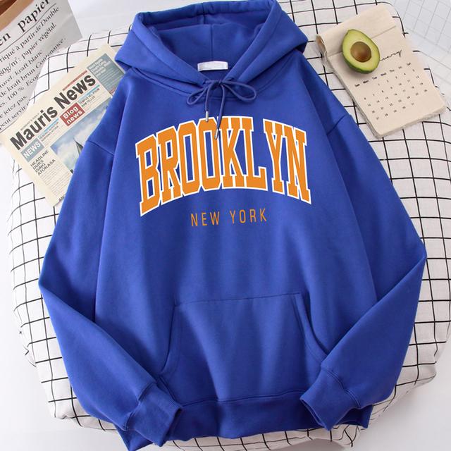 

Женская женская одежда с длинными рукавами Brooklyn New York с принтом, флисовая универсальная одежда, большие креативные толстовки с графикой
