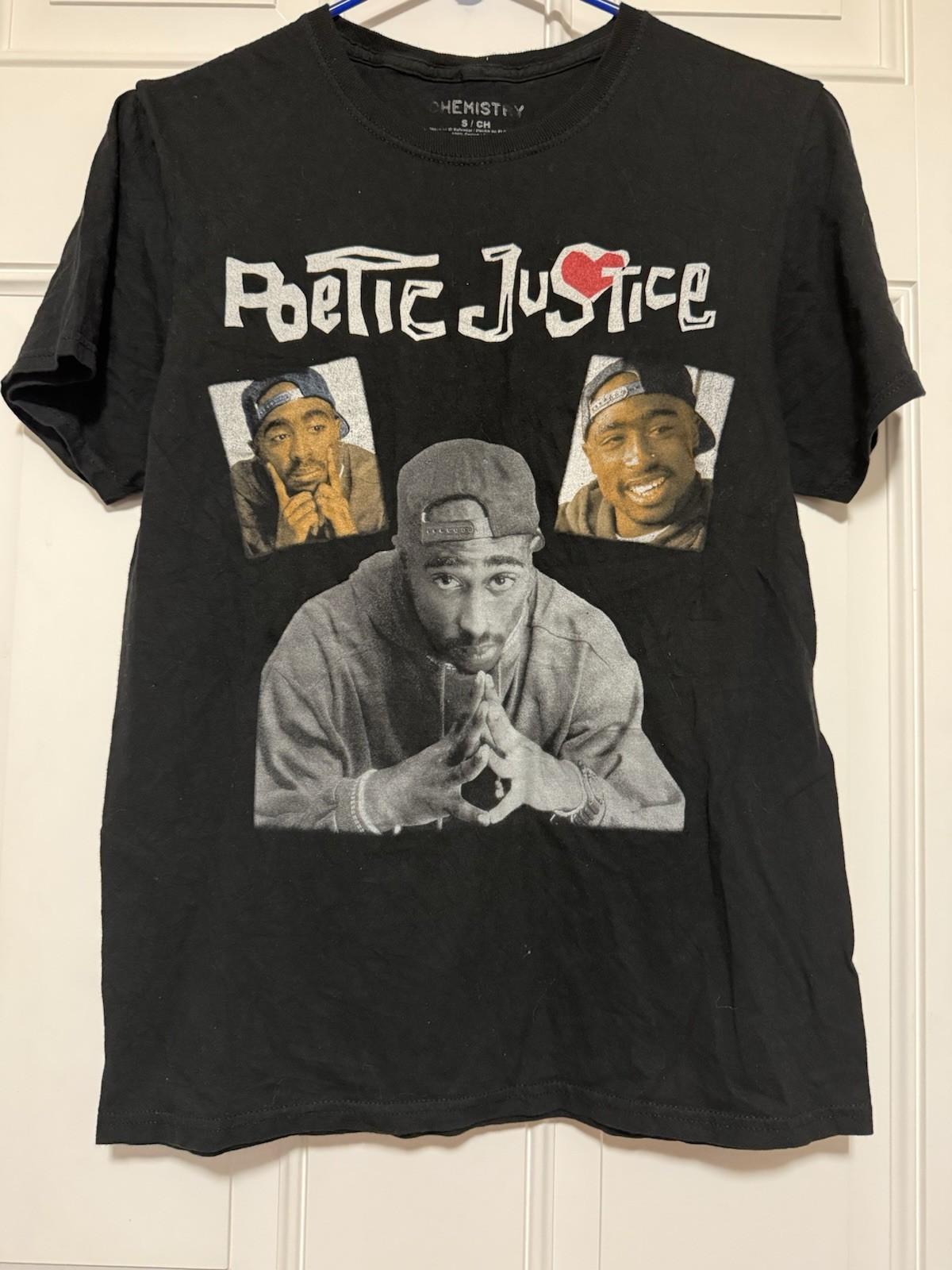 Tupac Poetic Justice Hip Hop T Shirt , Black, Size S,  Chemistry  Tag Unisex T-Shirt XXL