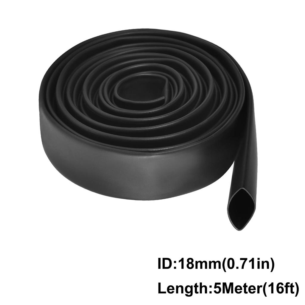3/10M Black Heat Shrink Wrap Tubing 2:1 1-18mm, Polyolefin Insulation Sleeving for Cable Wire Repair, Splice Protection