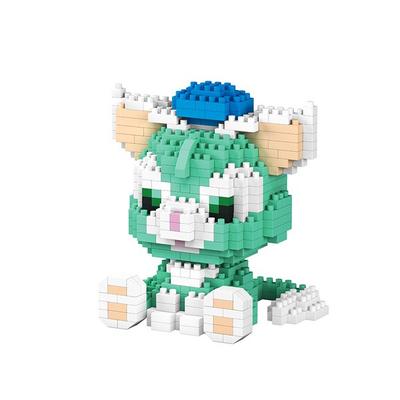 LBOYU nanoblok zvířecí postavy 7153by, smaragdová kočka, oblíbené korejské hračky