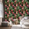 Flamingos wallpaper roses flowers and green for living room and bedroom 50x1000