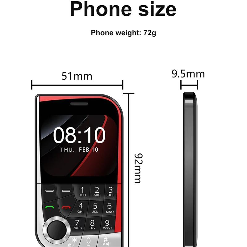 V10 Dual SIM Standby Mobile Phone 2.01 Inch Screen Magic Voice Speed Dial Flashlight FM Radio MP4 Cheap Back-up Cellphones