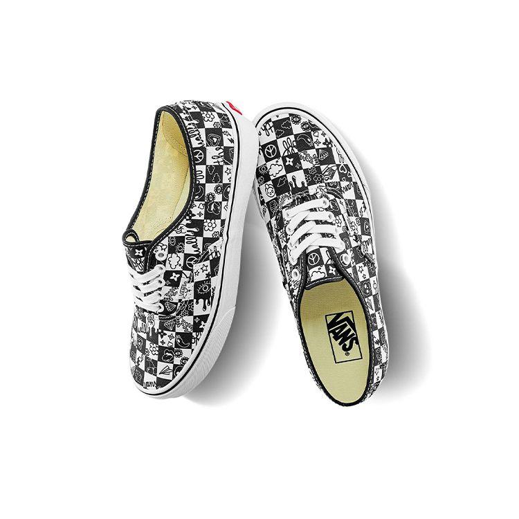 Vans Authentic Doodle Checkerboard Unisex Sneakers Black True-White VN0A5KS96U6