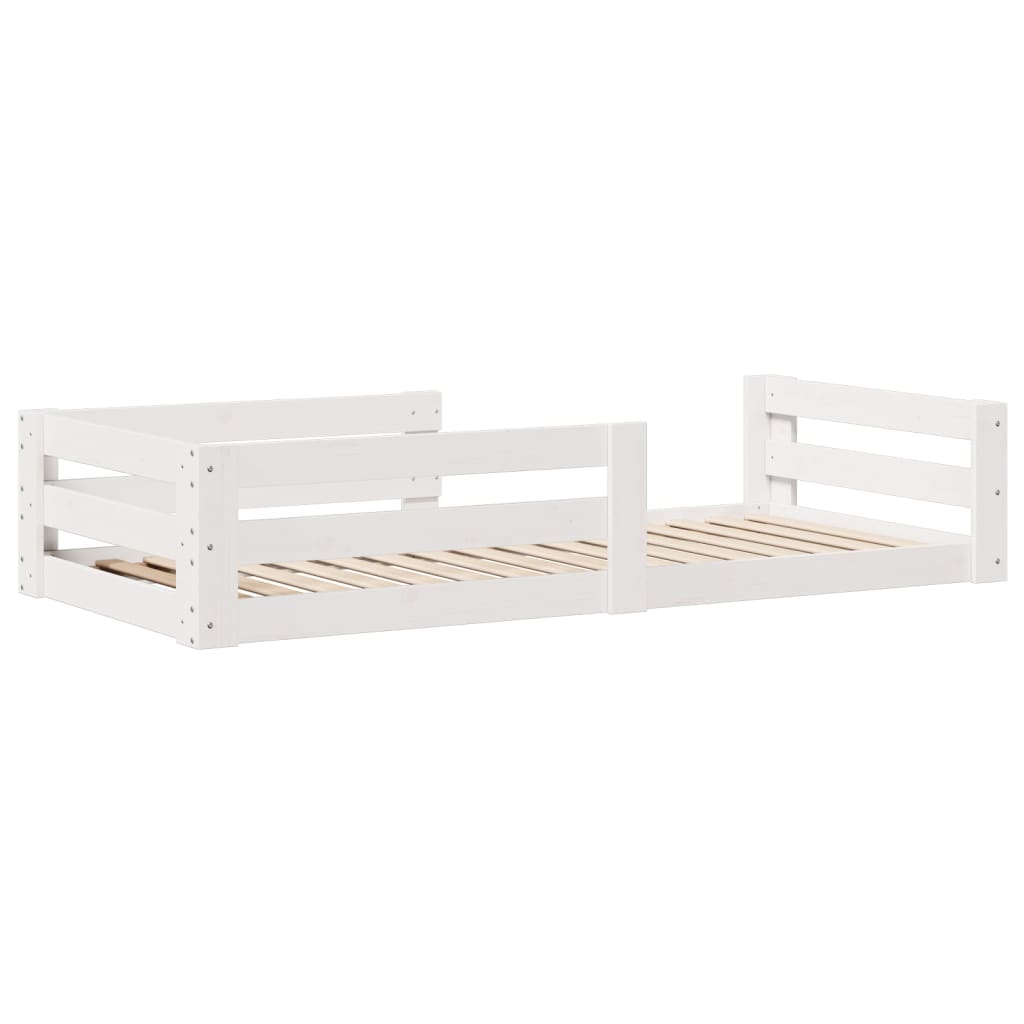 Vidaxl Bed Frame Without Mattress, White, 90X200 Cm, Solid Pine Wood