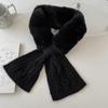 Faux Rabbit Fur Woolen Cross Muffler Korean Style Fluffy Knitting Neck Shawlrf  Female